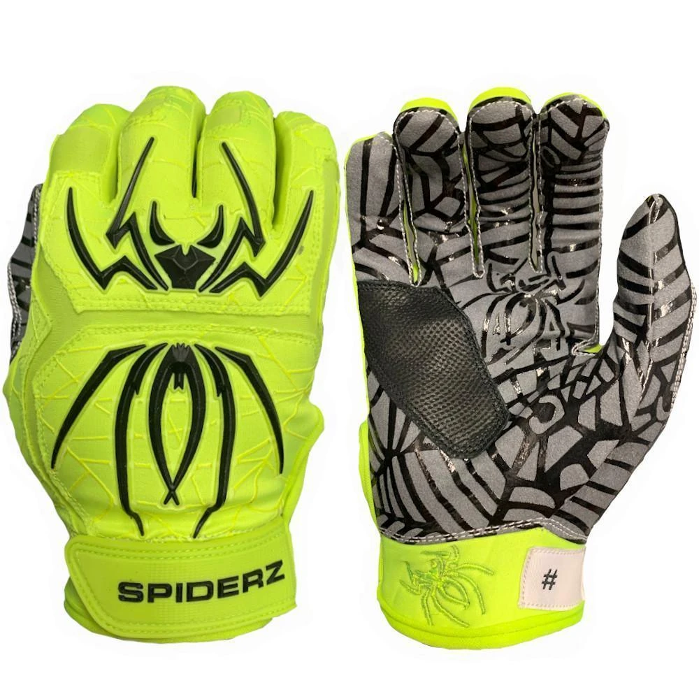 2022 Spiderz Hybrid Batting Gloves: Neon Yellow/Black 3 2022 Spiderz Hybrid Batting Gloves: Neon Yellow/Black