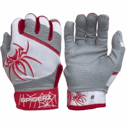2022 Spiderz PRO Model Batting Gloves: White/Red