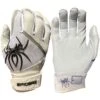 2023 Spiderz Pro Model Batting Gloves: White/Black/Silver -Apparel Store 2023SpiderzProModelBattingGloves White Title