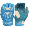 2023 Spiderz HYBRID Batting Gloves: Columbia Blue/White -Apparel Store 22CarolinaWhite