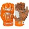 2023 Spiderz HYBRID Batting Gloves: Orange/White -Apparel Store 22OrangeWhite