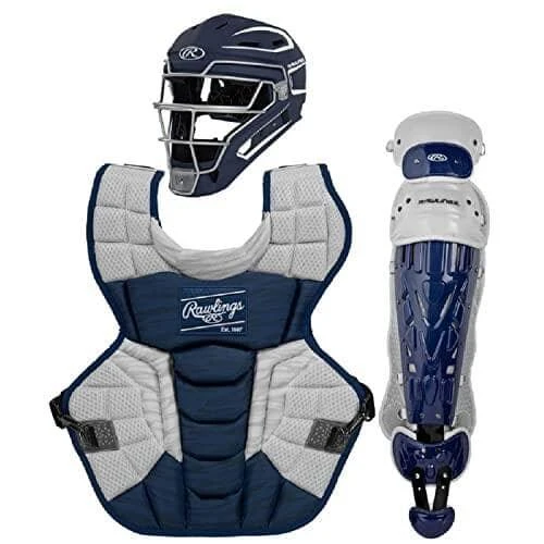 Rawlings Adult Navy/White VELO 2.0 Catcher's Gear Box Set: CSV2A-N/W 3 Rawlings Adult Navy/White VELO 2.0 Catcher's Gear Box Set: CSV2A-N/W
