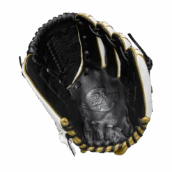Wilson A500 SIREN 11.5" Youth Fastpitch Softball Glove: WTA05LF20115 -Apparel Store A05LF2011 1 Siren 115 Black White MetallicGold Palm