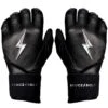 Bruce Bolt PREMIUM PRO Chrome Series Long Cuff Batting Gloves: Black 2 Bruce Bolt PREMIUM PRO Chrome Series Long Cuff Batting Gloves: Black -Apparel Store BLACKLONG