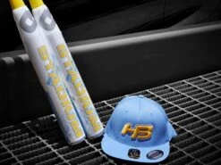Headbanger Sports I8503 Cap America Flexfit Perforated Performance Hat: Powder Blue & Yellow -Apparel Store CAROLINA HAT