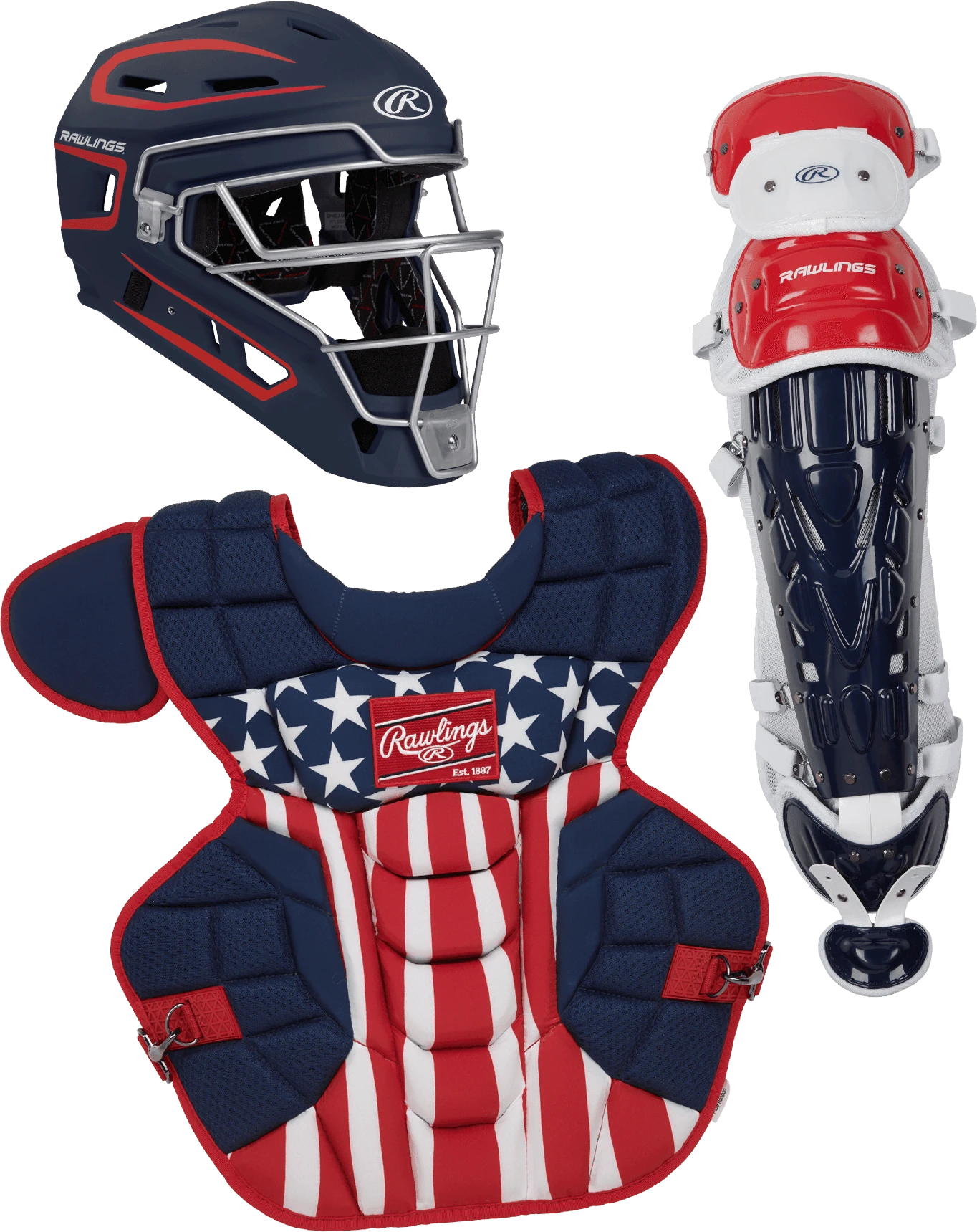 Rawlings Youth USA VELO 2.0 Catcher's Gear Box Set: CSV2Y-NSW 3 Rawlings Youth USA VELO 2.0 Catcher's Gear Box Set: CSV2Y-NSW