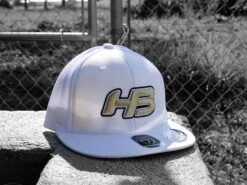 Headbanger Sports I8501 Cap America Flexfit Performance Trucker Mesh Back Hat: White & Gold
