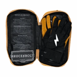 Bruce Bolt PREMIUM PRO Long Cuff Batting Gloves: Black -Apparel Store LC BLKG BAG2
