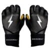 Bruce Bolt PREMIUM PRO Long Cuff Batting Gloves: Black -Apparel Store LC BLKG HERO