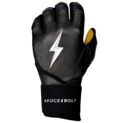 Bruce Bolt PREMIUM PRO Long Cuff Batting Gloves: Black -Apparel Store LC BLKG LEFT