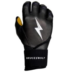 Bruce Bolt PREMIUM PRO Long Cuff Batting Gloves: Black -Apparel Store LC BLKG RIGHT