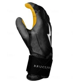 Bruce Bolt PREMIUM PRO Long Cuff Batting Gloves: Black -Apparel Store LC BLKG SIDE