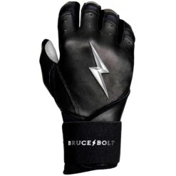 Bruce Bolt PREMIUM PRO Chrome Series Long Cuff Batting Gloves: Black -Apparel Store LC CHRB RIGHT