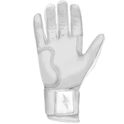 Bruce Bolt PREMIUM PRO Chrome Series Long Cuff Batting Gloves: White -Apparel Store LC CHRW PALM