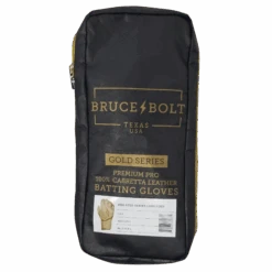 Bruce Bolt PREMIUM PRO Gold Series Batting Gloves: Long Cuff -Apparel Store LC GLD BAG