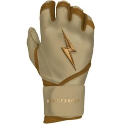 Bruce Bolt PREMIUM PRO Gold Series Batting Gloves: Long Cuff -Apparel Store LC GLD RIGHT