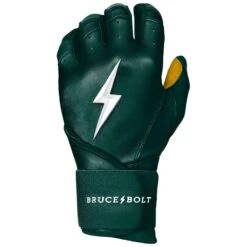 Bruce Bolt PREMIUM PRO Long Cuff Batting Gloves: Green 10 Bruce Bolt PREMIUM PRO Long Cuff Batting Gloves: Green -Apparel Store LC GRNG LEFT