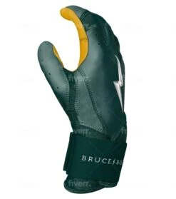 Bruce Bolt PREMIUM PRO Long Cuff Batting Gloves: Green 13 Bruce Bolt PREMIUM PRO Long Cuff Batting Gloves: Green -Apparel Store LC GRNG SIDE