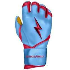 Bruce Bolt PREMIUM PRO BADER Series Long Cuff Batting Gloves: Baby Blue -Apparel Store LC HBB RIGHT