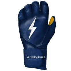 Bruce Bolt PREMIUM PRO Long Cuff Batting Gloves: Navy -Apparel Store LC NVYG LEFT