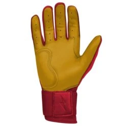 Bruce Bolt PREMIUM PRO Long Cuff Batting Gloves: Red -Apparel Store LC REDG PALM