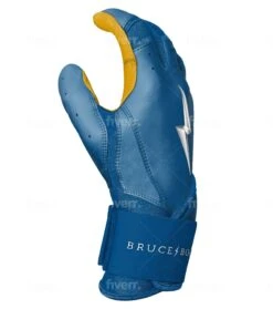 Bruce Bolt PREMIUM PRO Long Cuff Batting Gloves: Royal -Apparel Store LC ROYG SIDE
