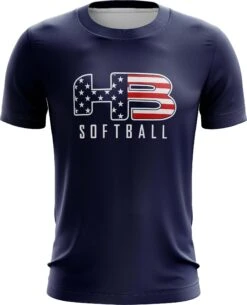 Headbanger Sports Exclusive " HB Sports Softball" Short Sleeve Jersey -Apparel Store NavySoftball