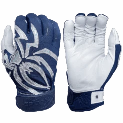 2022 Spiderz PRIZM Batting Gloves: Navy Blue/Silver
