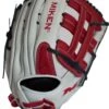 Miken Pro Series 13.5″ Slow Pitch Fielding Glove – White/Scarlet/Navy: PRO135WSN -Apparel Store PRO135WSN Slowpitch Softball Glove