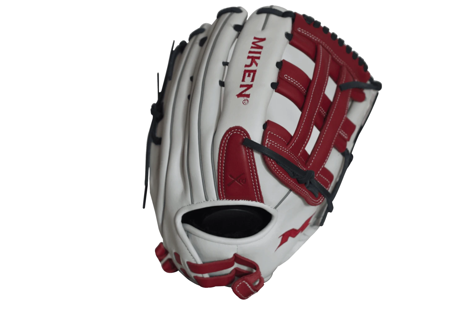 Miken Pro Series 13.5″ Slow Pitch Fielding Glove – White/Scarlet/Navy: PRO135WSN 4 Miken Pro Series 13.5″ Slow Pitch Fielding Glove – White/Scarlet/Navy: PRO135WSN - Image 2