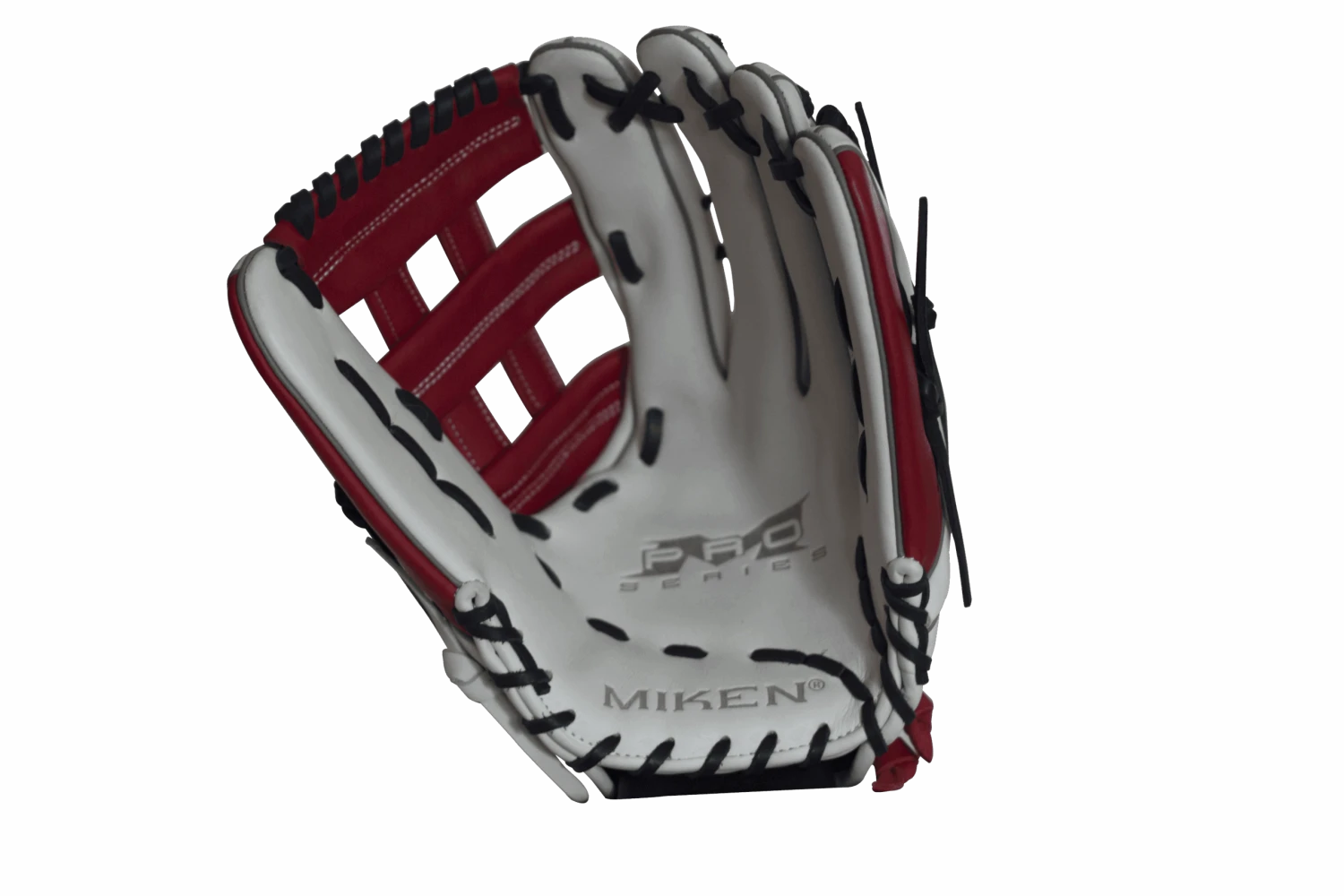 Miken Pro Series 13.5″ Slow Pitch Fielding Glove – White/Scarlet/Navy: PRO135WSN 5 Miken Pro Series 13.5″ Slow Pitch Fielding Glove – White/Scarlet/Navy: PRO135WSN - Image 3