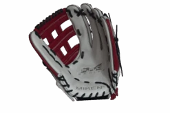 Miken Pro Series 14″ Slow Pitch Fielding Glove – White/Scarlet/Navy: PRO140WSN -Apparel Store PRO140WSN FRONT