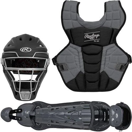 Rawlings Adult Black/Graphite VELO 2.0 Catcher's Gear Box Set: CSV2A-B/GPH 3 Rawlings Adult Black/Graphite VELO 2.0 Catcher's Gear Box Set: CSV2A-B/GPH