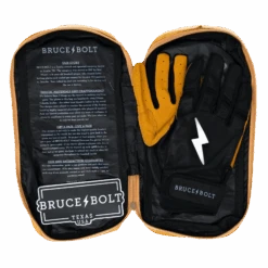 Bruce Bolt PREMIUM PRO Short Cuff Batting Gloves: Black -Apparel Store SC BLKG BAG2