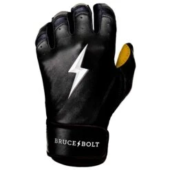 Bruce Bolt PREMIUM PRO Short Cuff Batting Gloves: Black -Apparel Store SC BLKG LEFT