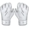 Bruce Bolt PREMIUM PRO Chrome Series Short Cuff Batting Gloves: White -Apparel Store SC CHRW HERO