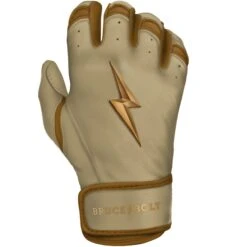 Bruce Bolt PREMIUM PRO Gold Series Batting Gloves: Short Cuff -Apparel Store SC GLD RIGHT