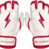 Bruce Bolt PREMIUM PRO BADER Series Short Cuff Batting Gloves: White -Apparel Store SC HBW HERO