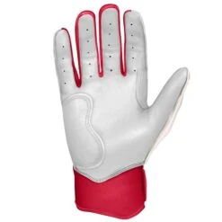Bruce Bolt PREMIUM PRO BADER Series Short Cuff Batting Gloves: White -Apparel Store SC HBW PALM