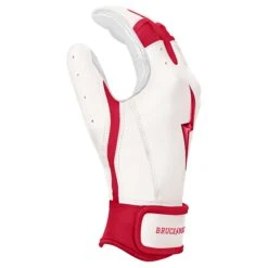 Bruce Bolt PREMIUM PRO BADER Series Short Cuff Batting Gloves: White -Apparel Store SC HBW SIDE