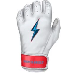 Bruce Bolt PREMIUM PRO BRINSON Series Short Cuff Batting Gloves: White -Apparel Store SC LBW LEFT