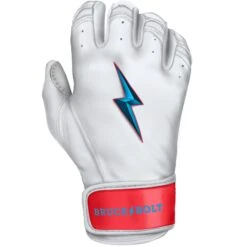 Bruce Bolt PREMIUM PRO BRINSON Series Short Cuff Batting Gloves: White -Apparel Store SC LBW RIGHT