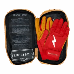 Bruce Bolt PREMIUM PRO Short Cuff Batting Gloves: Red -Apparel Store SC REDG BAG2
