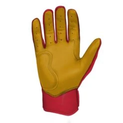 Bruce Bolt PREMIUM PRO Short Cuff Batting Gloves: Red -Apparel Store SC REDG PALM