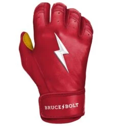 Bruce Bolt PREMIUM PRO Short Cuff Batting Gloves: Red -Apparel Store SC REDG RIGHT