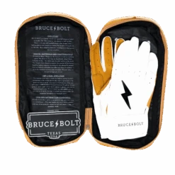 Bruce Bolt PREMIUM PRO Short Cuff Batting Gloves: White -Apparel Store SC WHTG BAG2