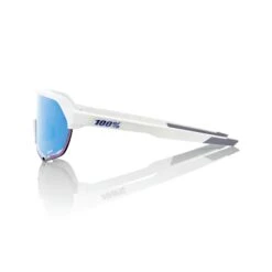 100% S2 Sunglasses Matte White - HiPER Blue Multilayer Mirror Lens -Apparel Store SP21 S2 60006 00006 PROFILE