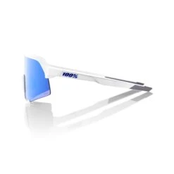 100% S3 Sunglasses Matte White - HiPER Blue Multilayer Mirror Lens -Apparel Store SP21 S3 60005 00006 PROFILE