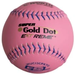 Worth Pink 12" GSL Super Gold Dot Extreme 40/325 Slowpitch Softballs (Dozen): WUC12CPXTG