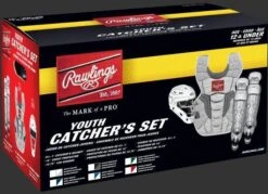 Rawlings Youth White/Silver VELO 2.0 Catcher's Gear Box Set: CSV2Y-W/SIL -Apparel Store YouthCatchersBoxSetVELO2.0